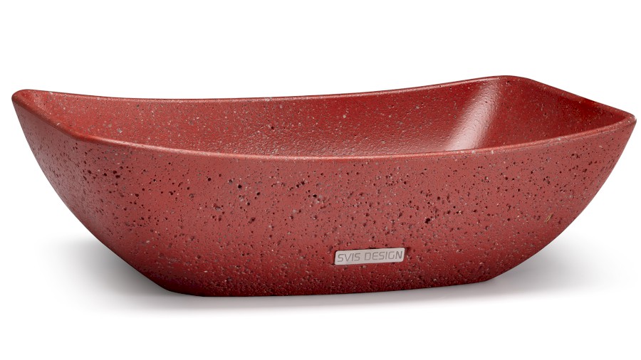 14157-umyvadlo_virgo_hardcore_terracotta_01 Umyvadlo 50 cm VIRGO HARDCORE - cihlově červená, bez dekoru, lak mat
