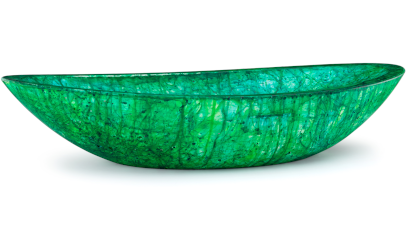 Umyvadlo betonové 60 cm ORION BASIC bez přepadu - přírodní, dekor HURRICANE, zelená, lak mat