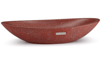 Umyvadlo 60 cm ORION HARDCORE - cihlově červená, bez dekoru, lak mat