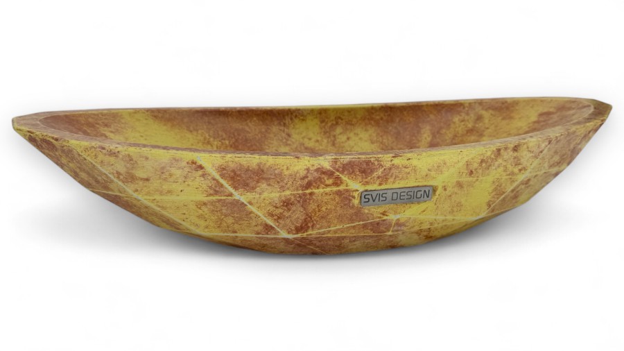 Umyvadlo 60 cm DIAMOND BASIC - ABSTRACT, žlutá a červená, lak mat