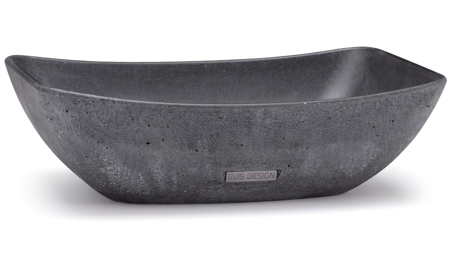 13562-umyvadlo_virgo_basic_verydarkgrey_01 Umyvadlo 50 cm VIRGO BASIC - velmi tmavá šedá, bez dekoru, lak mat