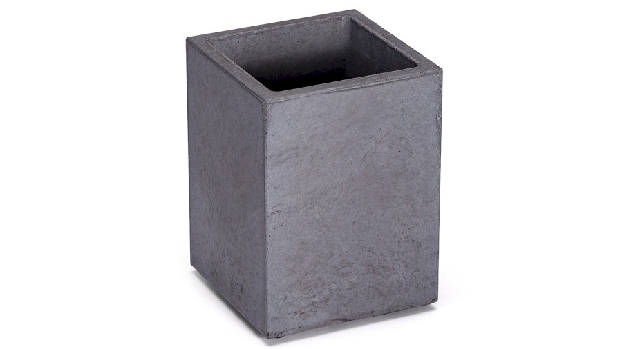 Květináč SIRIUS BASIC 15x15x20 cm - velmi tmavá šedá, bez dekoru, bez laku