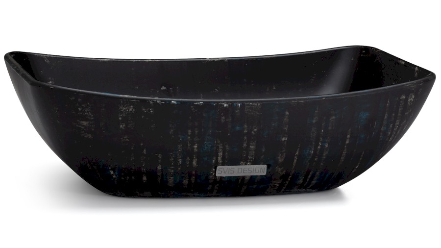 Umyvadlo 50 cm VIRGO BASIC - BLACKSMITH, černá a modrá, lak mat