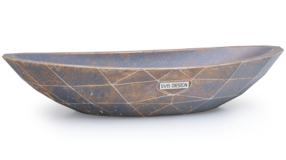 Umyvadlo 60 cm ORION DIAMOND - COLORED BRUSH, modrošedá a okrová, lak mat