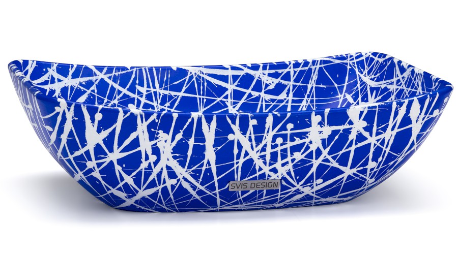 13622-umyvadlo_virgo_basic_punk_blueandwhite_01 Umyvadlo 50 cm VIRGO BASIC - PUNK modrá a bílá, lak mat