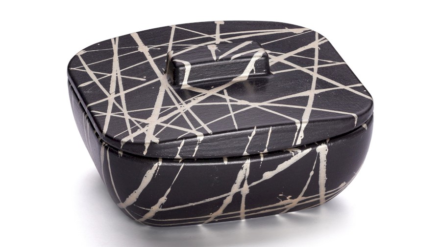 Box s víkem VIRGO BASIC 001 - PUNK, černá a champagne, lak polomatný