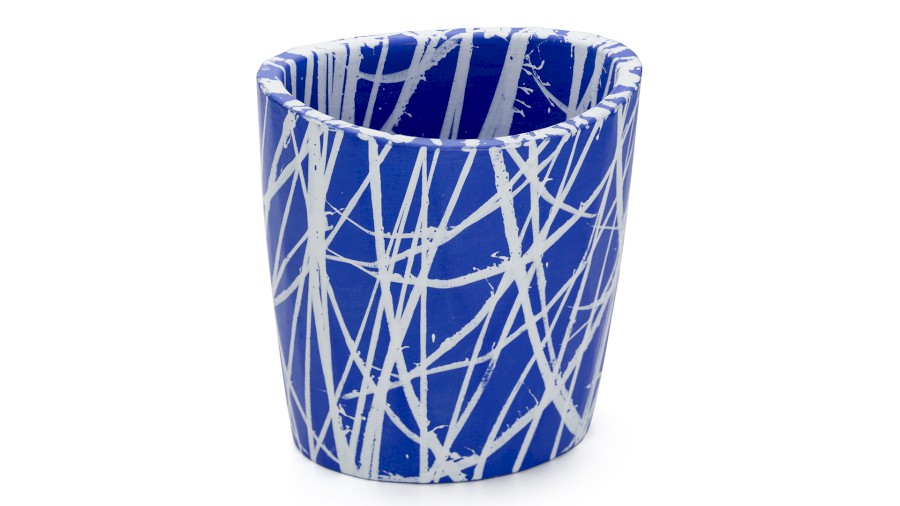 Kelímek DIAMOND BASIC - PUNK, modrá a bílá, lak mat