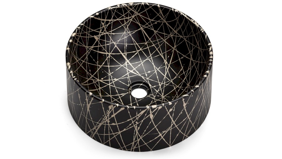 17257-umyvadlo_columba_basic_punk_blackandchampagne_01 Umyvadlo 40 cm COLUMBA BASIC - PUNK černá a champagne, lak polomatný