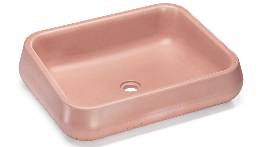 Umyvadlo 60 cm PERSEUS BASIC - velmi světlá cihlově červená, bez dekoru, lak mat