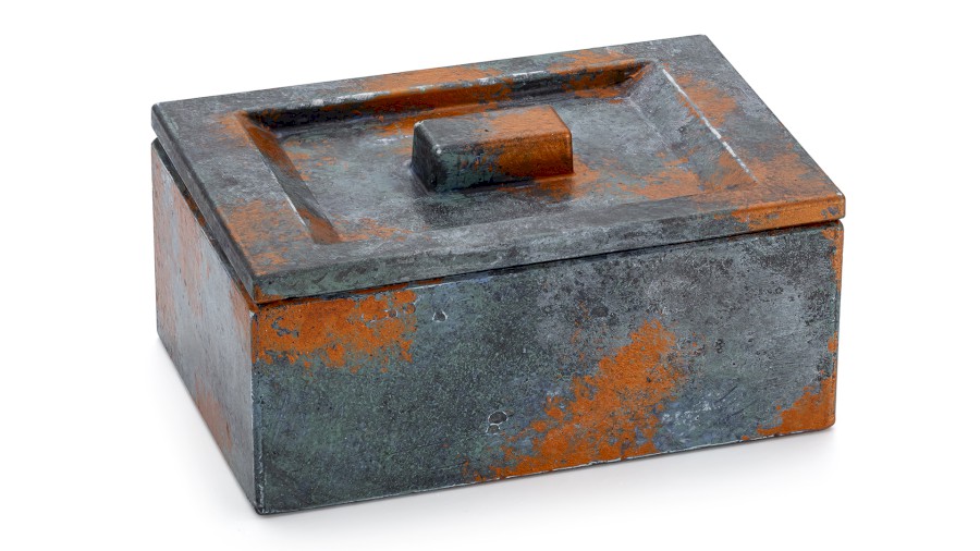 Box s víkem SIRIUS BASIC 001 - ALCHEMY,  modrá, černá a měděná, lak polomatný