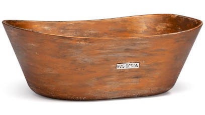 Umyvadlo 50 cm LIBRA BASIC - AGED METAL mÄdÄnÃ¡ a ÄernÃ¡, lak mat