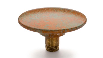 Šroubovací krytka výpusti 65 mm - SMOKED METAL, měděná a zelená, lak polomatný