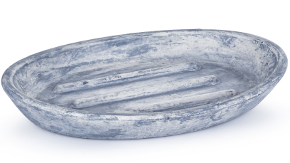 Mýdlenka betonová 15 cm ORION BASIC - přírodní, dekor PATINA modrošedá, lak mat