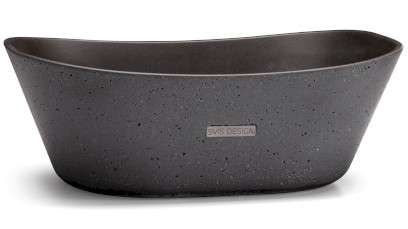 Umyvadlo 50 cm LIBRA SANDBLASTED - velmi tmavá šedá, bez dekoru, lak mat