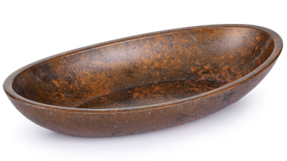 Miska betonová 19 cm ORION BASIC - přírodní, dekor SMOKED METAL černá a měděná, lak mat