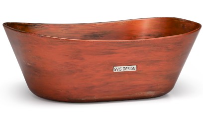 Umyvadlo 50 cm LIBRA BASIC - AGED METAL metalicky červená a měděná, lak polomatný