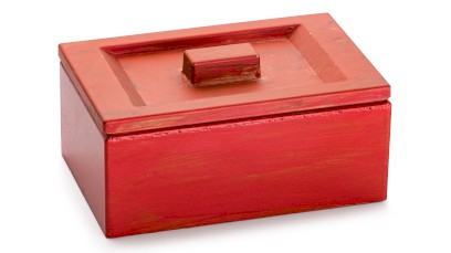 Box s víkem SIRIUS BASIC 001 - AGED METAL, metalická červená a měděná, lak polomatný