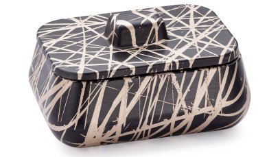 Box s víkem PERSEUS BASIC 001 - PUNK, černá a champagne, lak polomatný