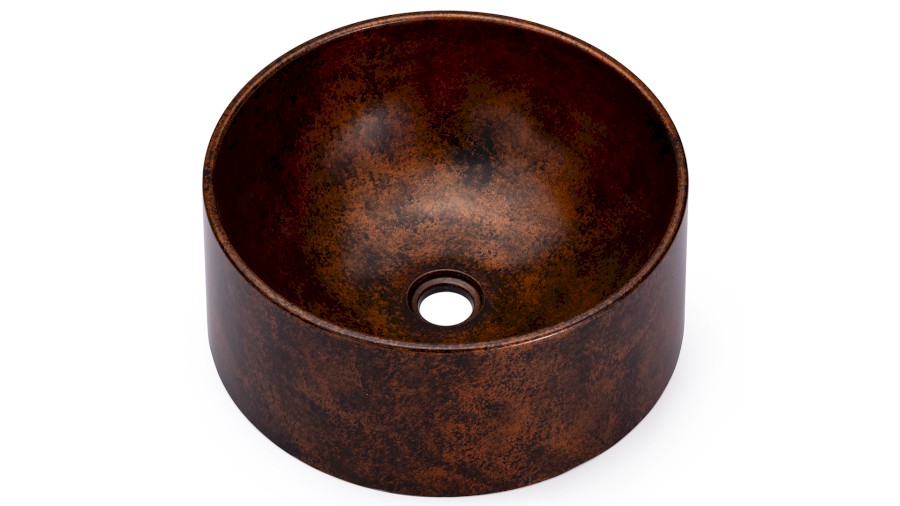 15023-umyvadlo_columba_basic_smokedmetal_copperandblack_01 Umyvadlo 40 cm COLUMBA BASIC - SMOKED METAL měděná a černá, lak polomatný