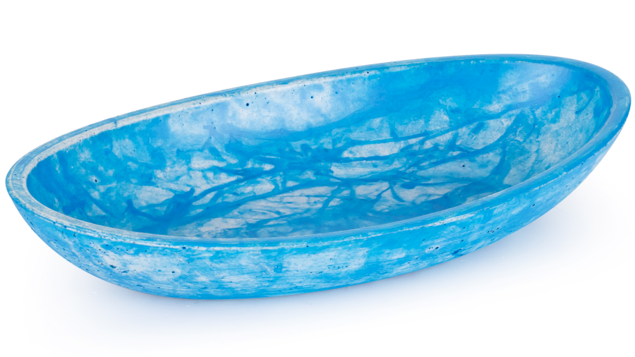 Miska betonová 19 cm ORION BASIC - přírodní, dekor HURRICANE modrá, lak mat
