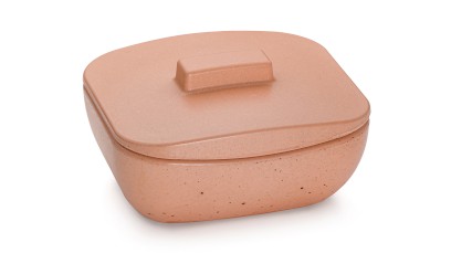 Box s víkem VIRGO BASIC 001 - okrová, bez dekoru, lak mat