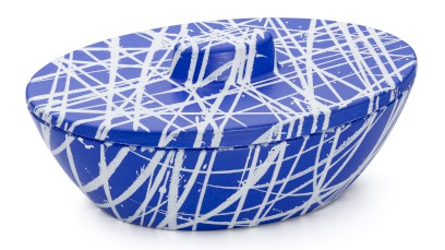 Box s víkem ORION BASIC 001 - PUNK, modrá a bílá, lak mat