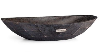 Umyvadlo 60 cm DIAMOND BASIC - DARK STONE modrá, okrová a černá, lak mat