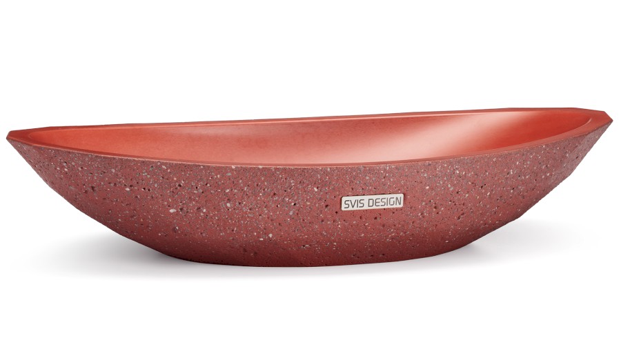 12506-umyvadlo_diamond_sandblasted_terracotta_02 Umyvadlo 60 cm DIAMOND SANDBLASTED - cihlově červená, bez dekoru, lak mat