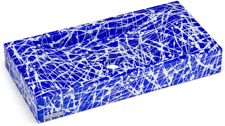 11617-umyvadlo_sirius_basic_punk_blueandwhite_01 Umyvadlo 60 cm SIRIUS BASIC - PUNK, modrá a bílá, lak mat