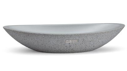 Umyvadlo 60 cm ORION SANDBLASTED - světlá šedá, bez dekoru, lak mat