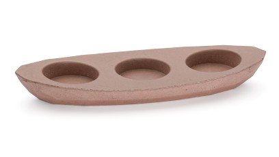 Svícen DIAMOND BASIC na 3 svíčky - hnědá, bez dekoru, lak mat