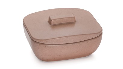 Box s víkem VIRGO BASIC 001 - hnědá, bez dekoru, lak mat