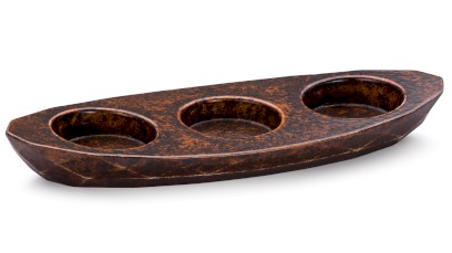 Svícen DIAMOND BASIC na 3 svíčky - SMOKED METAL, měděná a černá, lak polomatný