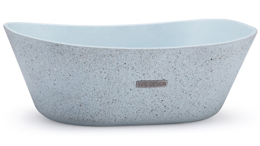 Umyvadlo 50 cm LIBRA SANDBLASTED - velmi světlá kobaltově modrá, bez dekoru, lak mat