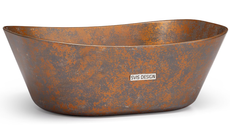 Umyvadlo 50 cm LIBRA BASIC - SMOKED METAL měděná a šedá, lak polomatný