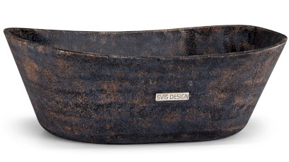 Umyvadlo 50 cm LIBRA BASIC - DARK STONE modrá, okrová a černá, lak mat