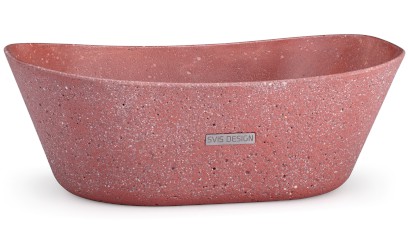 Umyvadlo 50 cm LIBRA HARDCORE - cihlově červená, bez dekoru, lak mat