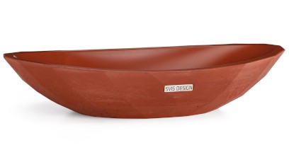 Umyvadlo 60 cm DIAMOND BASIC - cihlově červená, bez dekoru, lak mat