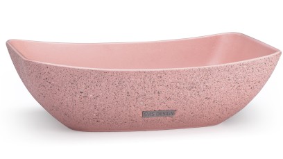 Umyvadlo 50 cm VIRGO SANDBLASTED - velmi světlá cihlově červená, bez dekoru, lak mat