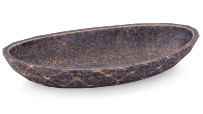 Miska 19 cm DIAMOND BASIC - DARK STONE modrá, okrová a černá, lak mat