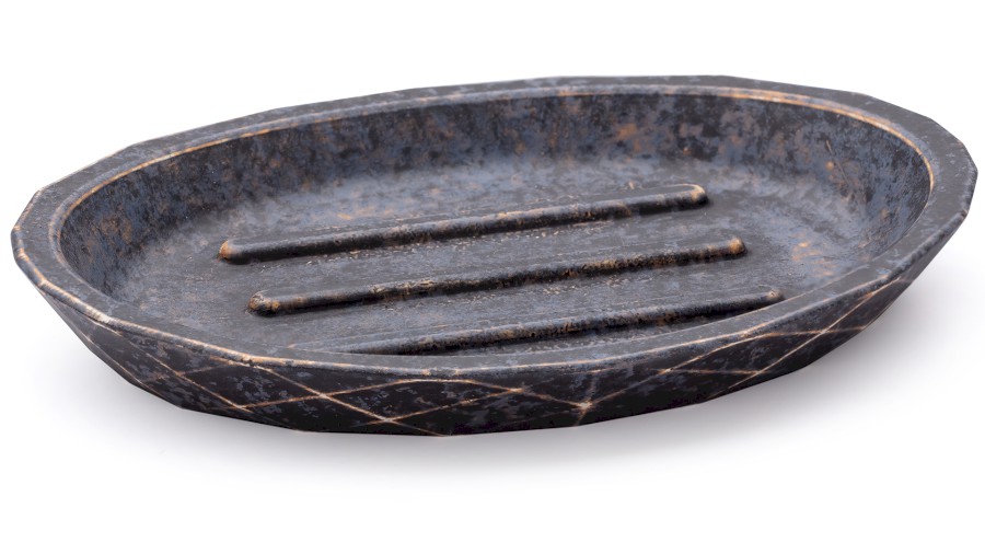 Mýdlenka 15 cm DIAMOND BASIC - DARK STONE modrá, okrová a černá, lak mat