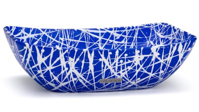 Umyvadlo 50 cm VIRGO BASIC - PUNK modrá a bílá, lak mat