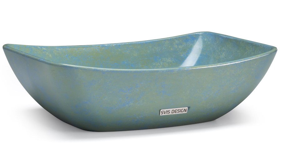 Umyvadlo 50 cm VIRGO BASIC - GRANITE, modrá a zelená, lak polomatný