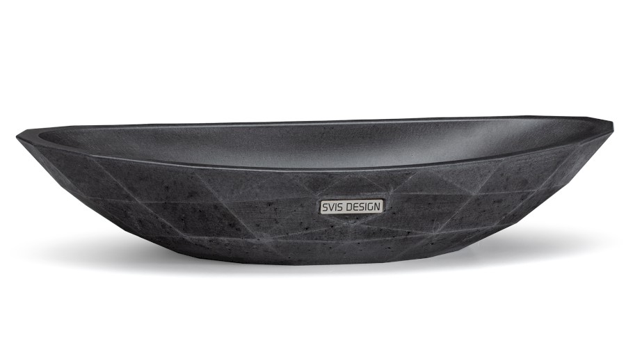 Umyvadlo 60 cm DIAMOND BASIC - velmi tmavá šedá, bez dekoru, lak mat