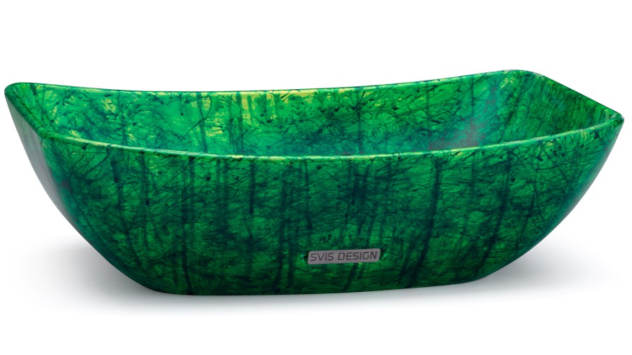 Umyvadlo 50 cm VIRGO BASIC - HURRICANE, zelená, lak mat