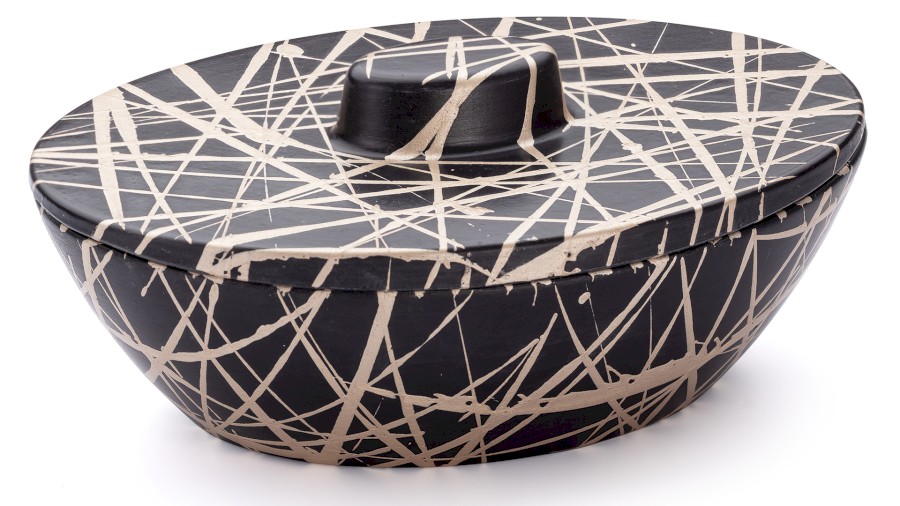 Box s víkem ORION BASIC 001 - PUNK, černá a champagne, lak polomatný