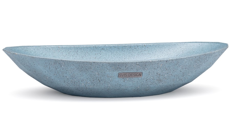 Umyvadlo 60 cm DIAMOND HARDCORE - velmi světlá kobaltově modrá, bez dekoru, lak mat