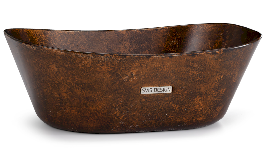 Umyvadlo 50 cm LIBRA BASIC - SMOKED METAL měděná a černá, lak polomatný