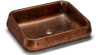 Umyvadlo 60 cm PERSEUS BASIC - SMOKED METAL, měděná a černá, lak polomatný