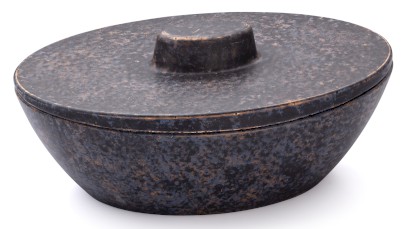 Box s víkem ORION BASIC 001 - DARK STONE, modrá, okrová a černá, lak mat